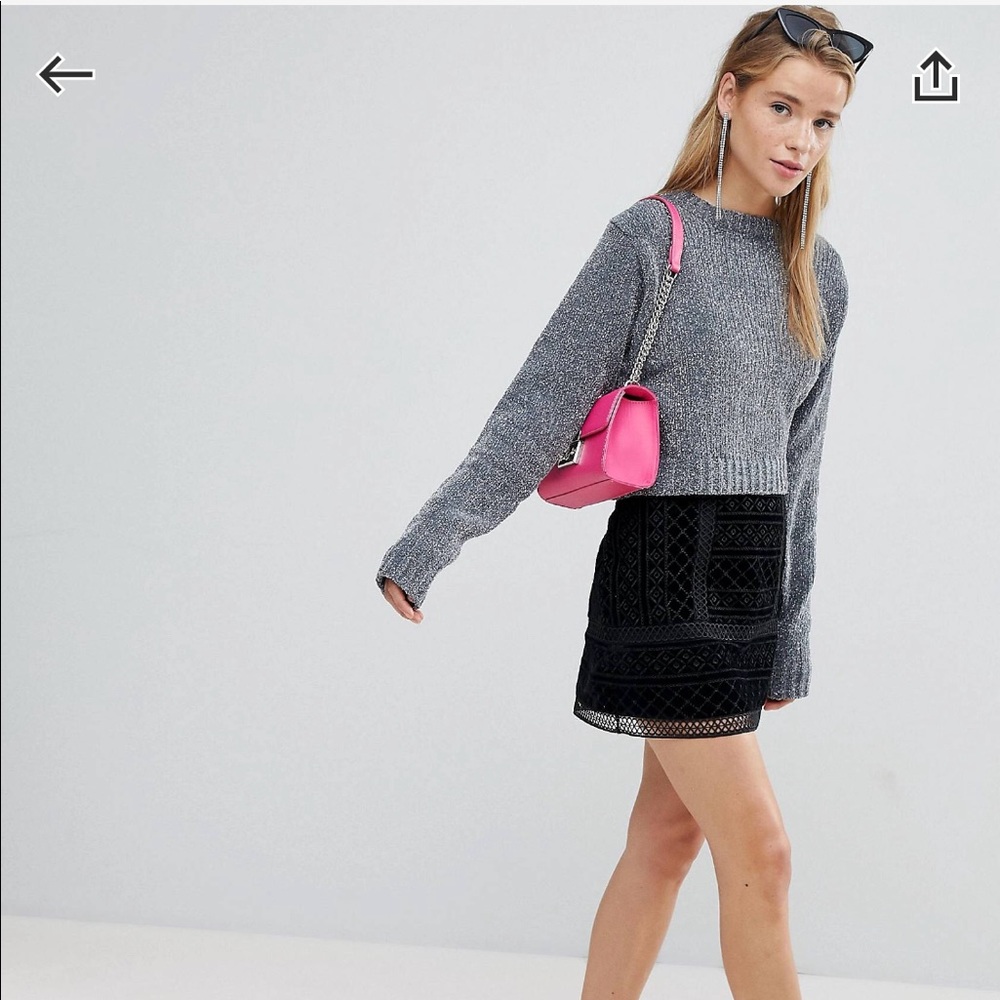 ASOS Soft and Sparkly Cropped Chenille Sweater XS